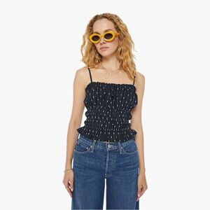 BNWT MOTHER Black with White Polka Dot Pattern Women's Top